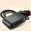 Double USB-порт 3 Way Auto Car Charger Splitter Adapter Adapter с кабельным DC 12-24V Новые автомобильные аксессуары