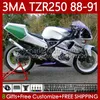 Bodys Kit voor Yamaha TZR-250 TZR 250 TZR250 R RS RR 88-91 Carrosserie 115NO.17 YPV's Groen Silvery 3ma TZR250R 88 89 90 91 TZR250-R TZR250RR 1988 1989 1990 1991 MOTO VALEN