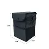 Car Organizer 1pcs 6L Bin Black Multifunctional Storage Dustbin Foldable Travel Auto Seat Back Waste Basket Waterproof Can Peel Trash Bag