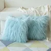 Artificial Wool Fur Sheepskin Cushion Cover Hairy Faux Plain Fluffy Soft Throw Pillowcase Washable Square Solid Pillow Case 45cm 220517