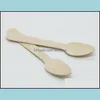 Disposable Wooden Spoon Mini Ice Cream Wood Dessert Scoop Wedding Party Tableware Kitchen Accessories Tool Drop Delivery 2021 Spoons Flatwar