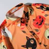 Hommes Vintage Chemise D'été Hawaïenne À Manches Courtes Hommes Halloween Citrouille Imprimé Plage Casual s Homme Surdimensionné Hemd 220323