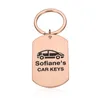 Aangepaste naam sleutelchain gepersonaliseerde auto sleutelhanger voor chauffeur mannen vrouw man vrouw cadeau Keyring Valentijnsdag cadeau