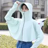 Women's Blouses & Shirts Unisex Sunscreen Clothing With Brim Sun Protection Cloak Bicycle Cycling Anti-Uv Jacket Ice Silk Hooded Stand Colla