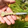 Mini cuchillo de cuchillo de cuchillo de llave con forma de acero inoxidable Cuchillo plegable de acero inoxidable Herramientas para acampar al aire libre