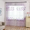 Gardin draperier tyll 1 lämnar behandlingspanel fönster voile draperi ren tyg heminredning btcurtain