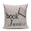Cushion/Decorative Pillow Book Tea Coffee Wine Cushion Cover Cotton Linen Decorative Pillowcase Chair Seat Letter Slang Home Living TextileC