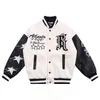 Hiver Hiphop Streetwear Baseball veste hommes lettre perle broderie Patchwork université épais chaud manteau femmes Harajuku Punk Parka