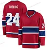 Retro Chris Chelios #7 Hockey-Trikots Vintage 1992 Herren Rot Schwarz #24 Classic Stitched Shirts 75. C Patch