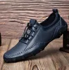 Hommes habille chaussures décontractées hommes authentiques baskets en cuir estivales chaussures respirantes pour la mode chaussures de conduite plus taille 46 plats blancs