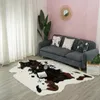 Carpets White Black Cow Faux Zebra Skin Cowhide Carpet Big Size Brown Imitation Leather Natural Stripe Cowskin MatCarpets