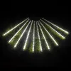 10 tubes 360 LED solaire pluie de météores guirlande lumineuse extérieure étanche tubes de Noël guirlande lumineuse pour la décoration de fête de mariage