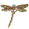 Dragonfly Brooches Kadınlar için büyük böcek broş kristal vintage yaka pim moda elbise ceket aksesuarları sevimli takı