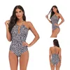 2022 New Euro-American Fat Plus-Size Swimsuit One-Piece Slimming Slim Cross-Border Bikini Zebra Print Leopard Print S-5XL