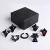 Другие мероприятия поставляют Китай аниме Genshin Impact Cosplay Acsessours Hu Tao Cos Rings Set Black Silver Alloy Ring 7 с подарочным 784902