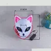 Demon Slayer Fox Mask Halloween Party Japanse anime cosplay Cosplay LED Masks Festival Favoreren