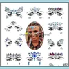Nail Art Décorations Salon Santé Beauté Strass Festival Visage Bijoux Autocollant Faux Tatouage Autocollants Corps Glitter Tatouages Gems Flash Pour