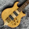 Custom Alemb Style 4 Strings Electric Guitar Bass Active Pickup Maple Neck