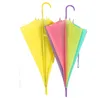 Дети прозрачность зонтик с длинной ручкой зонтики красочные зонды зон