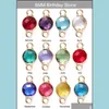 Charms smyckesfynd komponenter Trendiga kristall charm hängande koppar metall guld färg 12 födelsestolar strass runt för dh1mr