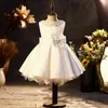 Girl's Dresses Satin Flower Girl Dress Princess Puffy Birthday Christmas Sparkly Beads First CommunionGirl's