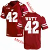 Maillot de football universitaire cousu Xflsp Wisconsin Jonathan Taylor 42 Russell JJ. Watt Troy Fumagalli Nick Nelson Leon Jacobs Danny Davis III