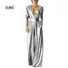 Formele kleding Kantoor dame Trendy ontwerp Pure kleur Empire Taille Losse volledige lengte Jumpsuit Newon Lente Dames V-hals Romper T200618