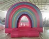 Moonwalk Commercial Bounce House Uppblåsbar Rainbow Bouncer PVC utomhus vuxen studsande hoppslott rosa liten vit mini för barn med fläkt