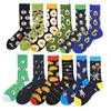 Household Sundries Fashion Men's Socks Medium Tube Stockings Cartoon Animal Food Donut Pizza Cotton Socks