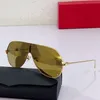 نظارة شمسية مصممة جديدة للرجال في القناع المعدني المصقول من نوع القناع المعدني المصقول من نوع العدسات الرمادية العاكسة الذهبية Santos de Cartir نظارة شمسية 00576 حجم 140 مم