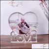 Customized Love Heart Crystal Po Frame Personalized Picture Wedding Gift For Guests Birthday Souvenir Valentines Day Drop Delivery 2021 Fram