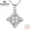 Eudora 925 Sterling Silver girl Pendant Irish Infinite Love Necklace Sliver Fine jewelry For Women Best Gift D200