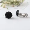 Clip-on & Screw Back Restoring Ancient Ways Japan And South Korea Contracted Bright Black Ear Clip Earrings Geometry Nightclub Jewelry Whole