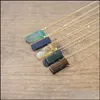 Arts And Crafts Gold Chains Stone Silce Slab Pendants Healing Crystal Reiki Natural Smoky Rose Quartz Citrines Gems Nec Sports2010 Dhhe6