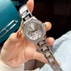 Luxo rosa ouro senhora relógio 36mm diamante moda relógios para mulheres banda de aço inoxidável topo marca designer relógios pulso natal 266k