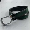 Cintura di design di lusso per uomo donna lettere di marca patchwork verde e rosso tela fibbia in oro stilisti cinture larghezza 3,3 cm