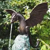 Figuriner miniatyrer hem decore harts vatten spray drake dinosaur trädgård ornament dekorationer 220329