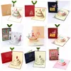 Alles Gute zum Geburtstag Postkarte Gruß Geschenkkarten Blankopapier 3D handgefertigte lasergeschnittene Vintage-Einladungen individuell mit Lope 220711