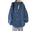 Plus size m5xl hoodies Men Mode mutipockets Japanse stijl Casual hoody pullovers streetwear linten sweatshirts homme 220815