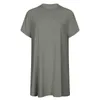 LU-13 French Round Neck Dust Women Women Gress Told Sway Skin Close Naked Naked Heaked مطوي بدلة اليوغا الفضفاضة قميص الثياب