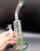 10 inch Bruin Groen Blauw Glas Water Bong Waterpijpen met Boom Arm Perc Honingraat Filters Dikke Pijpen