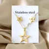 Orecchini Collana Set di gioielli con stella in acciaio inossidabile dorato Set di gioielli da sposa per donne e ragazze Set di gioielli DubaiOrecchini