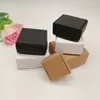 50 stks Zwart/Wit/Kraft Paper Box voor verpakking Earring Jowery Box Geschenkkartbordboxen Diy Sieraden Display Opslag Pakbox 220727