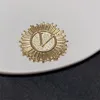 Designer Vrouwen Heren Luxe Merk Brief Broche Parel Kristallen Sieraden Broche Charm Gold Pin Wedding Christmas Party Gift Accessoires