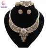 Ethiopia Gold Color Dubai Jewelry Sets Women African Party Wedding Gifts Necklace Earrings Bracelet Ring Jewellery Sets