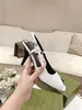 2022 Classic Crocodile Pattern Leather Peixe preto Sapatos de boca de gato Sandálias de gato sexy de pé de tolo de 7,5 cm de salto alto de salto alto 35-41
