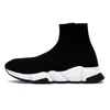 free shipping designer socks for men women sock shoes Graffiti all White Black Red Beige Clear Sole Lace-up Neon socks speed runner trainers platform outdoor sneakers