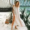 Women's Swimwear Swimsuit Cover Up Womens Pareo Beach Cardigan Sarong Cape Female Tunic Cotton Embroidered Sun Sexy Polyester SolidWomen's