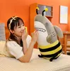 Ny 35 cm Strange Shark Bee Plush Pillow Toy Dolls Creative Shark Doll Birthday Present Grey Ups eller DHL