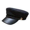 Berets Casual Women Men Hat Military Hat Spring Automne Sailor Chapeaux Black Ladies Béret Caps Plat Top Captain CAPLE CADET CADET OCTOGONAL2057